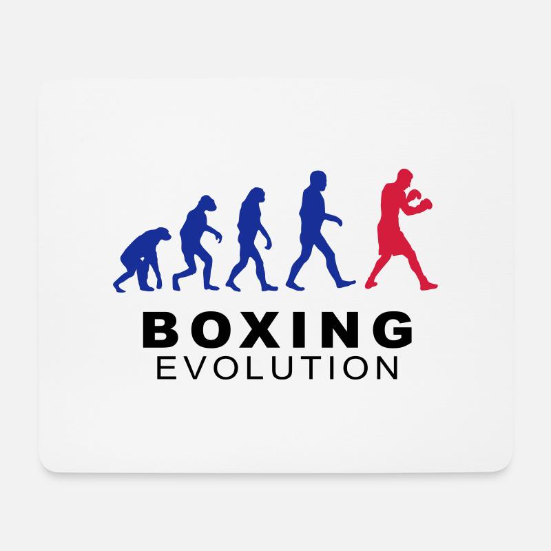 Boxing evolution - Mousepad (Querformat) - Weiß