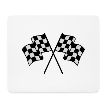 Checkered Flags 2 color - Mouse Pad (horizontal) - white - Front