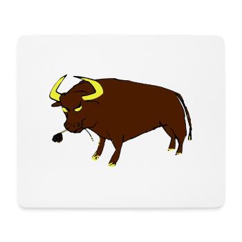 Taureau Basque - Tapis de souris (format paysage) - blanc - Devant