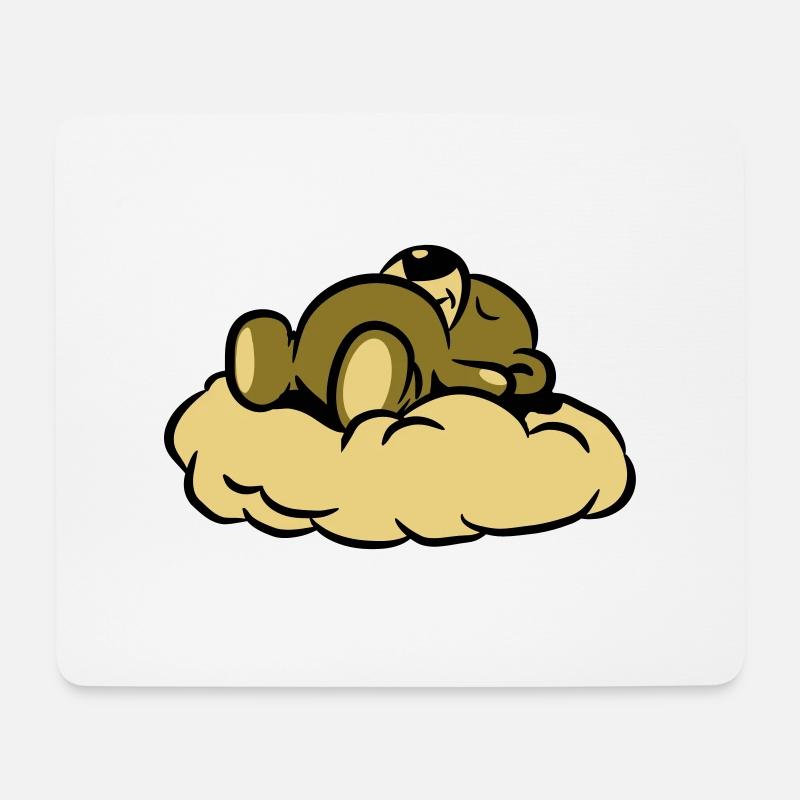 Teddybär träumt schlafen Wolke - Mousepad (Querformat) - Weiß