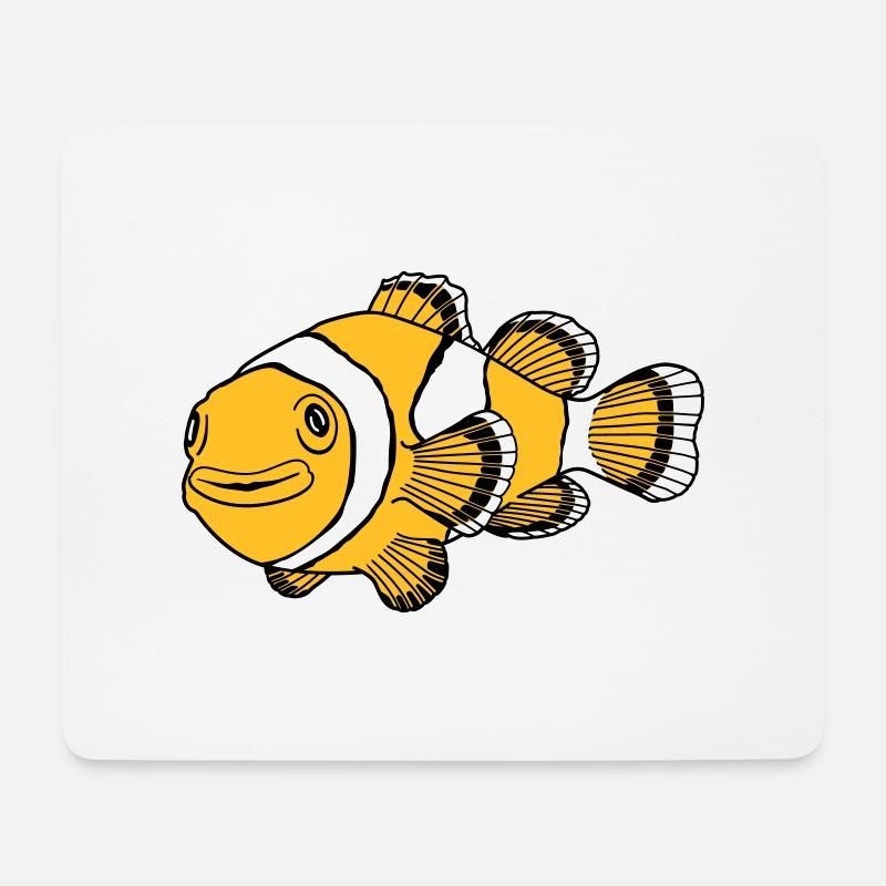 Clownfisch - Mousepad (Querformat) - Weiß