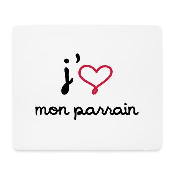 J'aime mon parrain - Tapis de souris (format paysage) - blanc - Devant