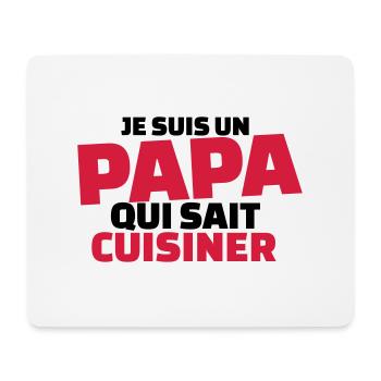 Je suis un papa qui sait cuisiner - Tapis de souris (format paysage) - blanc - Devant