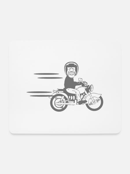 motorrad witzig - Mousepad (Querformat) - Weiß