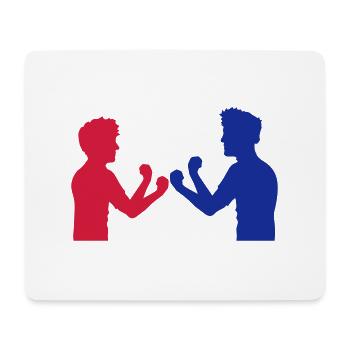 rot blau 2 feinde freunde team paar duell boxen ka - Mousepad (Querformat) - Weiß - Vorne