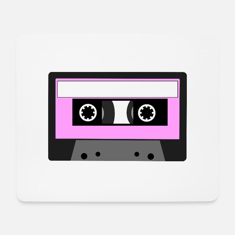 Cassette Tape - Pink - Mousepad (Querformat) - Weiß