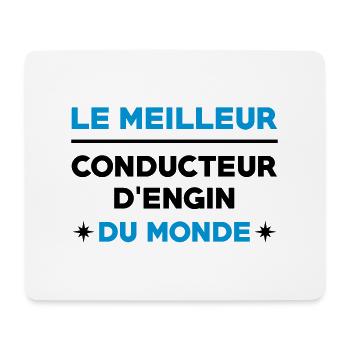 Conducteur d'engin / BTP / Travaux / Construction - Tapis de souris (format paysage) - blanc - Devant