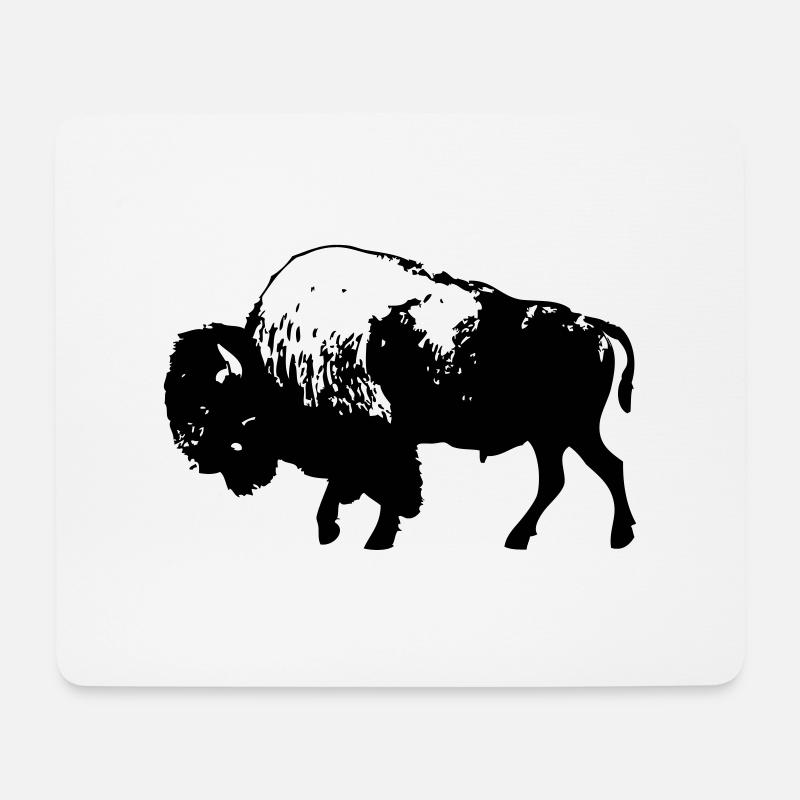 Bison - Wisent - Büffel - Buffalo - Mousepad (Querformat) - Weiß