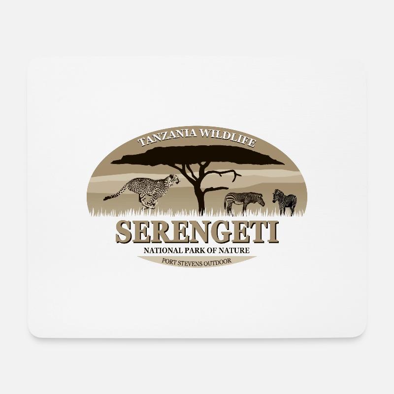 Serengeti - Gepard & Zebra Safari - Mousepad (Querformat) - Weiß