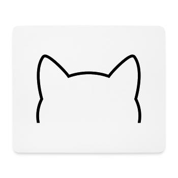 Katze Icon Kontur - Mousepad (Querformat) - Weiß - Vorne