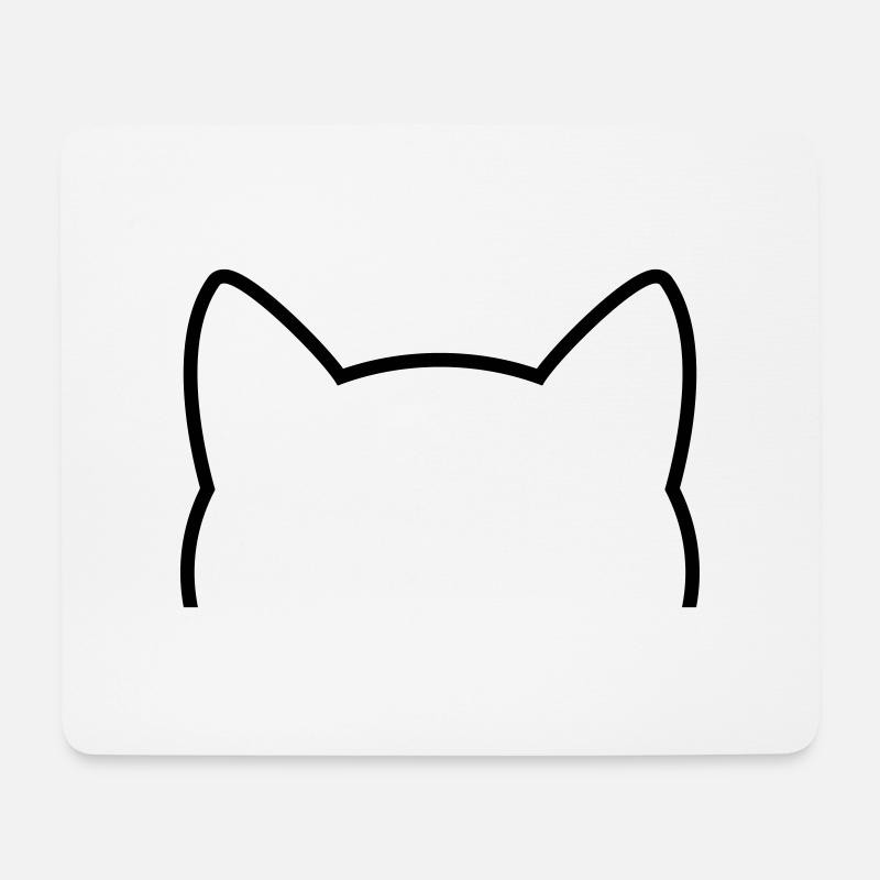 Katze Icon Kontur - Mousepad (Querformat) - Weiß