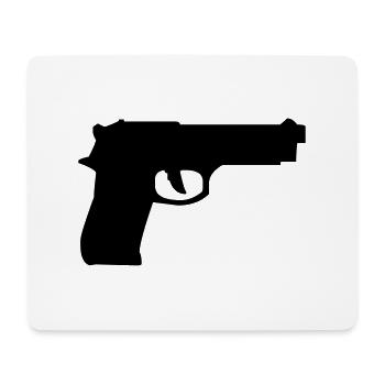 waffe - Mousepad (Querformat) - Weiß - Vorne