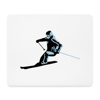 Skifahrer, skifahren, ski - Mousepad (Querformat) - Weiß - Vorne
