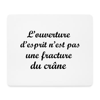 citation qui ouvre la tete en deux - Tapis de souris (format paysage) - blanc - Devant