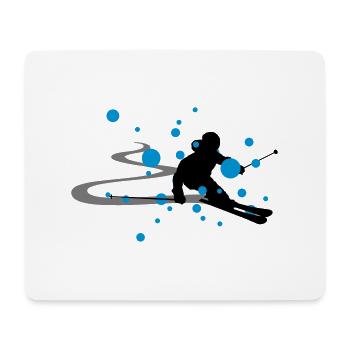 Winter - Skifahrer - Mousepad (Querformat) - Weiß - Vorne