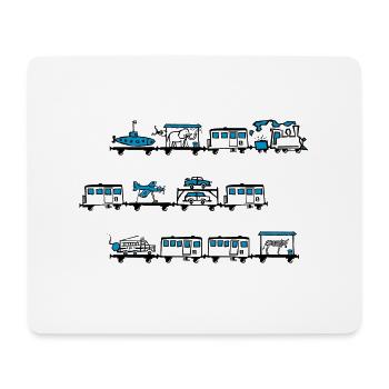Lokomotivführer-T-Shirt - Mousepad (Querformat) - Weiß - Vorne