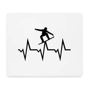 Snowboarding ECG Heartbeat - Tapis de souris (format paysage) - blanc - Devant