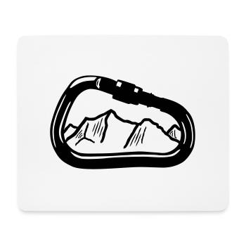 Climbing, Carabiner & Mountain - Mouse Pad (horizontal) - white - Front