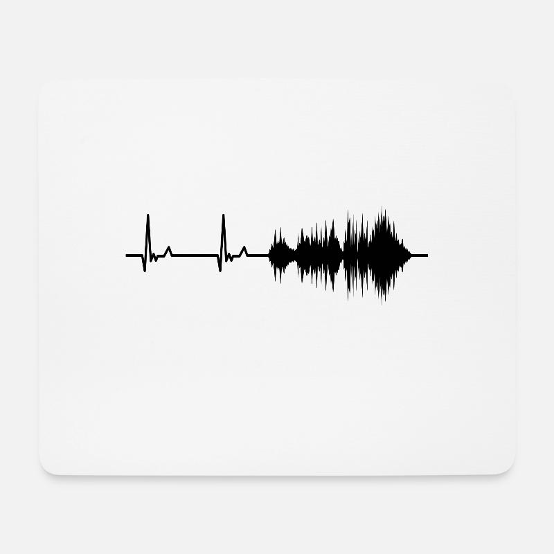 Tontechniker Herzschlag - Mousepad (Querformat) - Weiß
