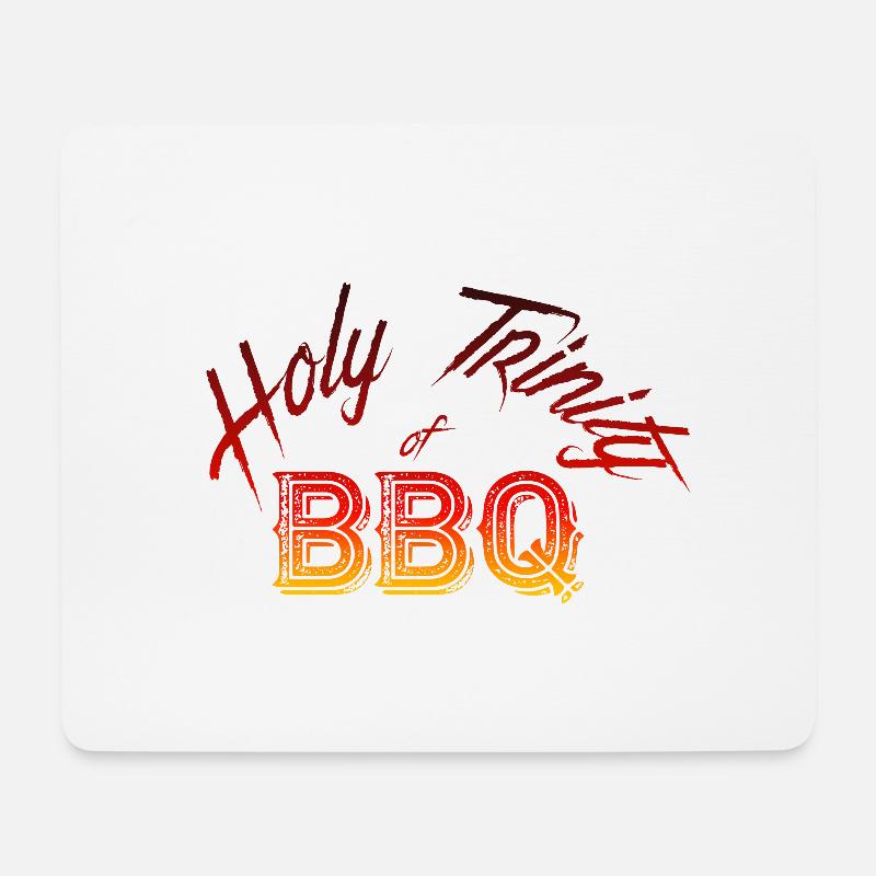 Holy Trinity of BBQ - Mouse Pad (horizontal) - white