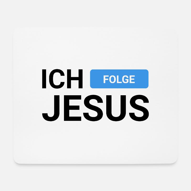 Ich Folge Jesus - Mousepad (Querformat) - Weiß
