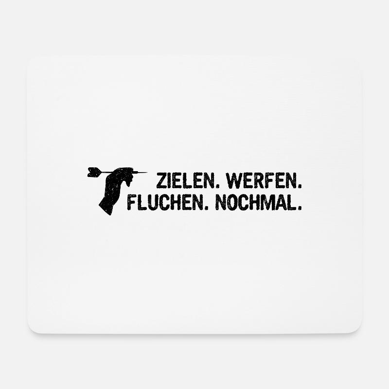 Dart Zielen Werfen Fluchen Nochmal - Mousepad (Querformat) - Weiß