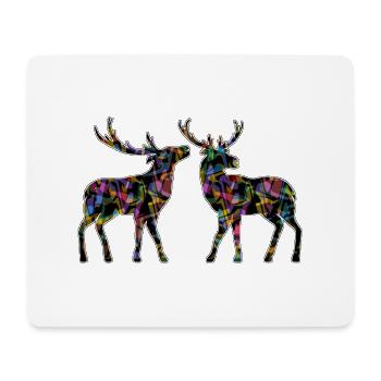 Les cerfs - Tapis de souris (format paysage) - blanc - Devant