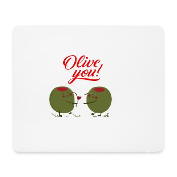 Olive you - Mouse Pad (horizontal) - white - Front