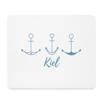 Anker mit Herzen Stadt Kiel Spruch - Mousepad (Querformat) - Weiß - Vorne