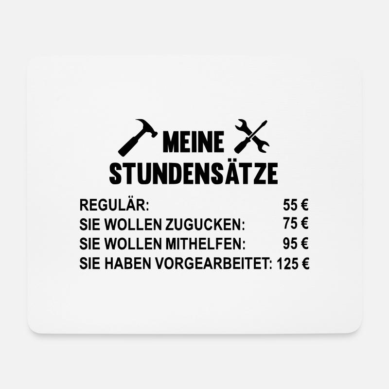 Meine Stundensätze als Handwerker - Mousepad (Querformat) - Weiß