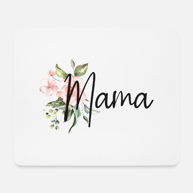 Mama flower print - Mouse Pad (horizontal) - white