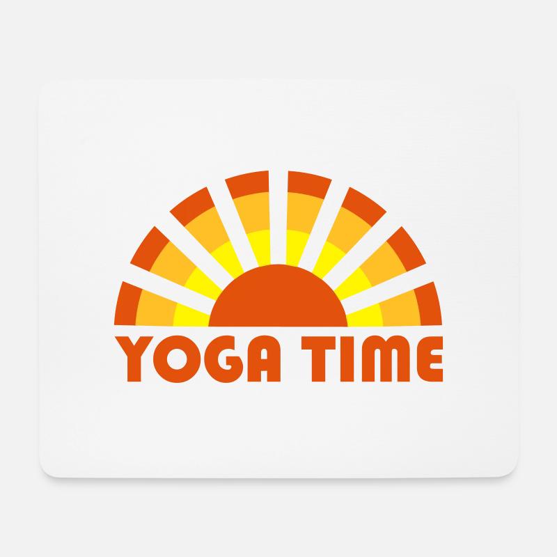 sonnige Yoga Zeit Logo - Mousepad (Querformat) - Weiß