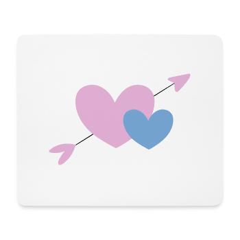 Icon, le cœur abattu comme déclaration d’amour - Tapis de souris (format paysage) - blanc - Devant