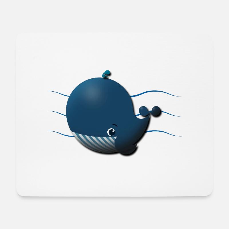 whale - Mouse Pad (horizontal) - white