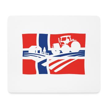 Norvège Tracteur Agriculture - Tapis de souris (format paysage) - blanc - Devant
