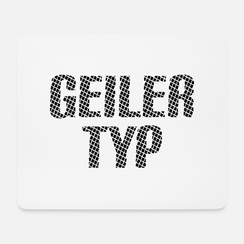 geiler typ schwarz - Mousepad (Querformat) - Weiß