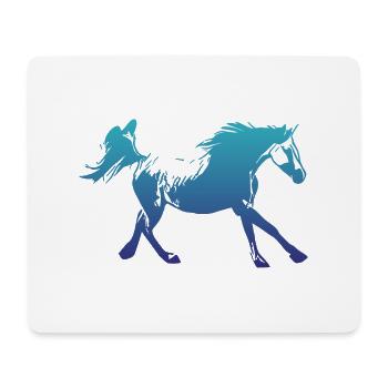 Arabe courant Cheval bleu - Tapis de souris (format paysage) - blanc - Devant