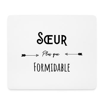 Sœur plus que formidable humour citation - Tapis de souris (format paysage) - blanc - Devant