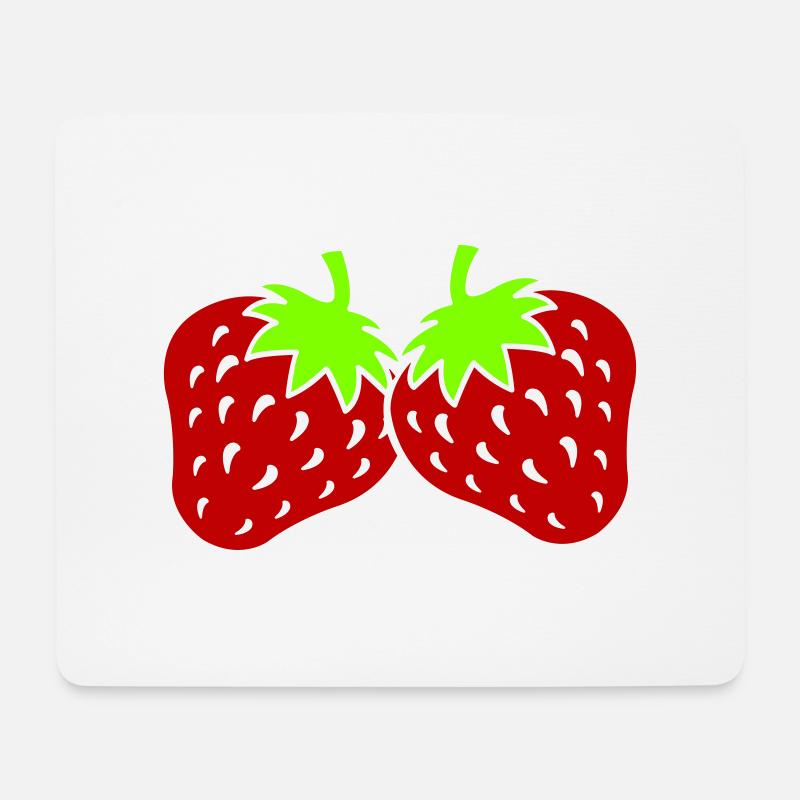 Erdbeeren - Mousepad (Querformat) - Weiß