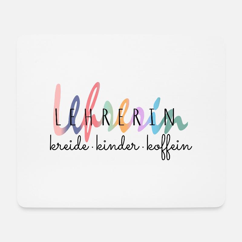 Lustiges Lehrerin Kreide Kinder Koffein Geschenk - Mousepad (Querformat) - Weiß