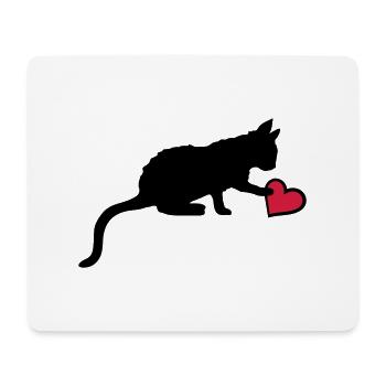 Cute kitten touches heart - Mouse Pad (horizontal) - white - Front