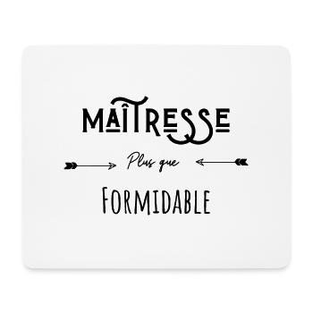 maîtresse plus que formidable - cadeau maitresse - Tapis de souris (format paysage) - blanc - Devant