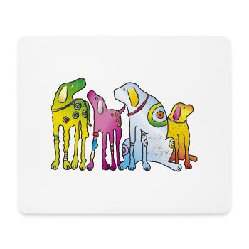 Hunde Welpe Hunderasse Meute Haustier Terrier Mops - Mousepad (Querformat) - Weiß - Vorne