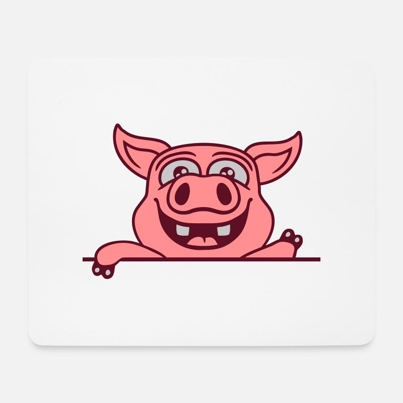 Stable pig waves friendly - Mouse Pad (horizontal) - white