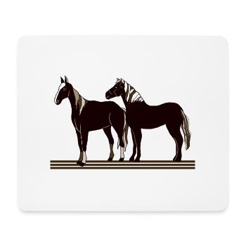 Pferde - Mousepad (Querformat) - Weiß - Vorne