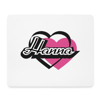 Name Hanna Herz - Mousepad (Querformat) - Weiß - Vorne