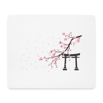 sakura yori tshirt japan cherry blossoms - Mouse Pad (horizontal) - white - Front