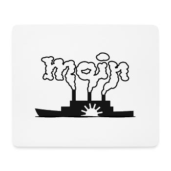 Ein dampfendes Moin - Schaufelrad dampft MOIN - Mousepad (Querformat) - Weiß - Vorne