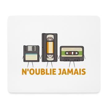 N'oublie Jamais Disquette Cassette vidéo Cassette - Tapis de souris (format paysage) - blanc - Devant