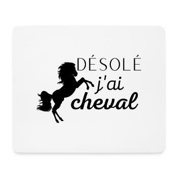 Cheval - Tapis de souris (format paysage) - blanc - Devant